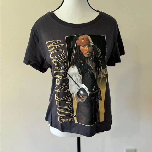 Disney / Pirates Of The Caribbean Jack Sparrow Photo Girls Skimmer T-Shirt - Picture 2 of 4